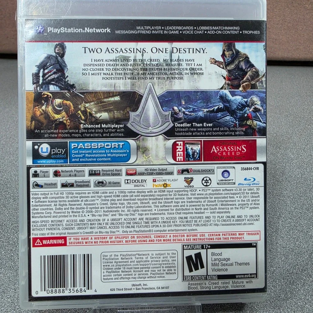 Assassin's Creed Revelations‎ PS3 Excellent 3D Game